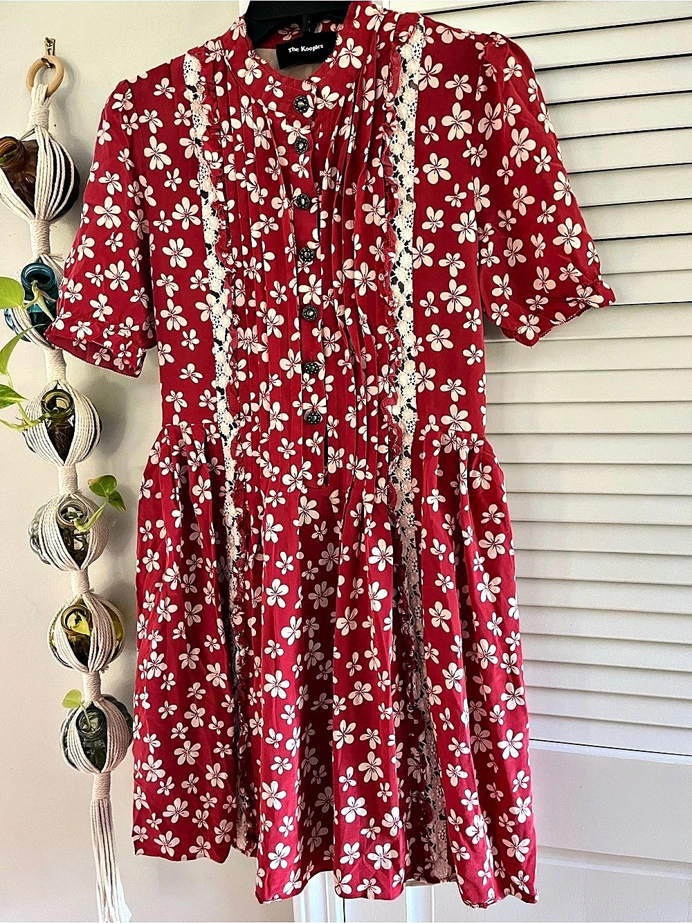 The Kooples 1960s Floral Cherry Blossom Robe Romantique Dress Floral Mini Dress